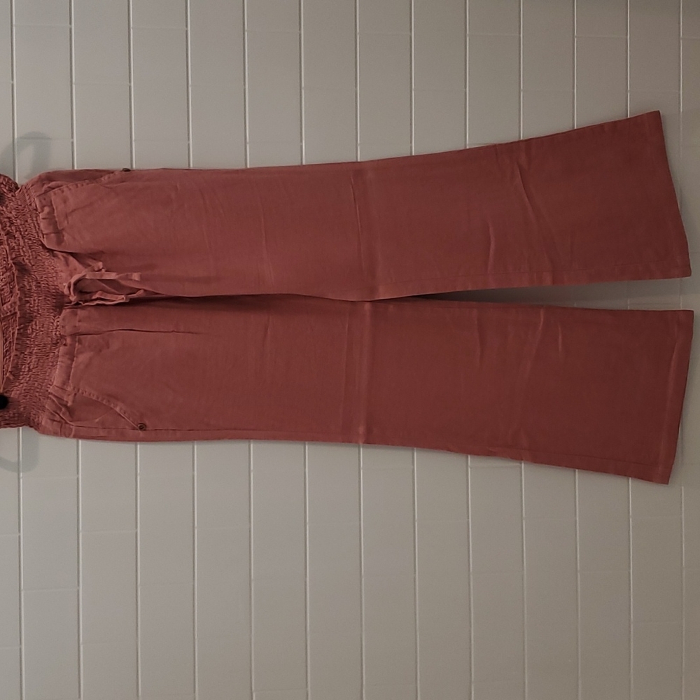 Linen pants size small mauve millenial pink new without tags